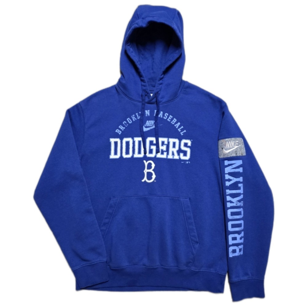 Brooklyn Dodgers Nike Club Fleece Hoodie MLB Mens M Blue Sleeve Print